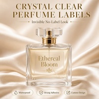 Étiquette personnalisée transparente et durable pour flacon de parfum, résistante à l'eau, anti-UV, anti-huile, autocollante, avec code-barres, pour emballage cosmétique transparent