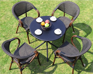 Uplion all'ingrosso interno-esterno <span class=keywords><strong>in</strong></span> alluminio bambù Look Teslin Bistro <span class=keywords><strong>sedia</strong></span> da caffè Patio <span class=keywords><strong>sedia</strong></span> da pranzo <span class=keywords><strong>sedia</strong></span> da giardino con bracciolo - Product Image 3
