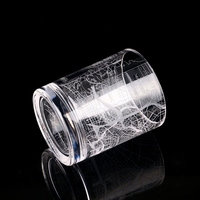 Pegatinas con patrón de mapa personalizado, tazas de cristal tipo bala Espresso con Base pesada, venta al por mayor