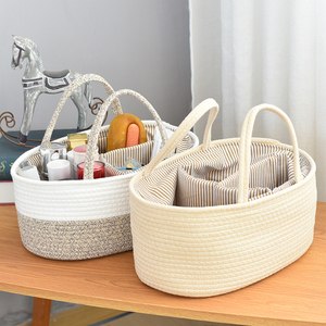 Organizador de Pañales para Bebé, Bolsa Grande, Organizador para Auto, Hecho a Mano, 100% Cuerda de Algodón, <span class=keywords><strong>Cesta</strong></span> de Almacenamiento para Guardería, para Niños y Niñas - Product Image 2