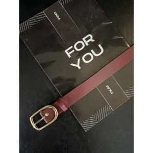 Cinturón de Cuero Genuino para Mujer, Hebilla de Anillo en D, Color Sólido, Casual, para Vestidos, Camisas y Chaquetas - Product Image 1