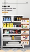 Armoire de rangement en plastique pour enfants, design de dessin animé, matériau épaissi, 3 à 7 niveaux, organisateur de vêtements pour le salon