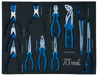 Chariot d'atelier RT TOOL avec 7 tiroirs et un grand coffre latéral, contenant un ensemble de 316 outils électriques et manuels