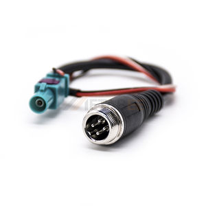 Câble adaptateur GX12 4 broches vers HSD FAKRA Z Code, faisceau <span class=keywords><strong>de</strong></span> données vidéo LVDS avec alimentation allume-cigare pour caméra automobile - Product Image 3