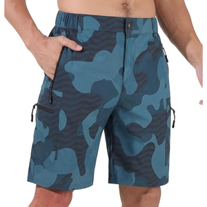 Shorts cargo camouflage respirants pour hommes avec cordon de serrage, shorts d'entraînement décontractés, logo personnalisé, taille haute, vêtements d'extérieur - Product Image 1