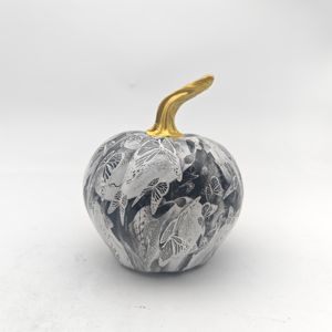 Figura de calabaza de resina con impresión por transferencia de agua, temática de otoño, decoración de escritorio para fiestas de Acción de Gracias y arreglos de estanterías en el hogar. - Product Image 4