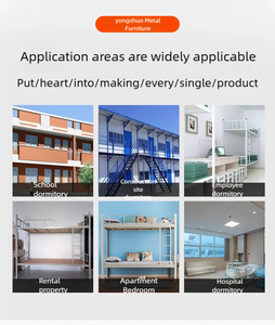 Nhà sản xuất bán buôn 2-Tier sắt giường tầng với đính kèm lưu trữ tủ tiết kiệm không gian ký túc xá đồ nội thất cho các trường học/căn hộ - Product Image 3