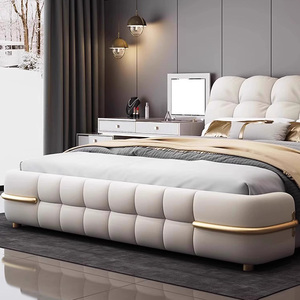 Giường ngủ cỡ Queen bọc vải phong cách Ý sang trọng năm <span class=keywords><strong>2025</strong></span>, thiết kế hiện đại đơn giản với ngăn chứa đồ dành cho phòng ngủ chính của biệt thự - Product Image 6