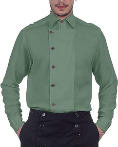 <strong>Mens</strong> Cosplay Costume <strong>Pirate</strong> Dressing Steampunk Victorian <strong>Mens</strong> Side-Button Linen <strong>Shirt</strong> - Product Image 1