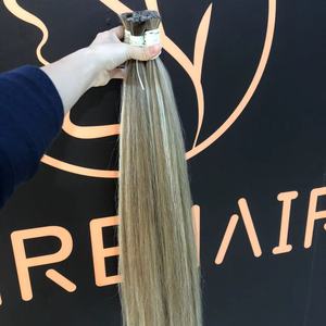 Extensiones de cabello cutícula alineada cabello humano Loiro piano color 8/613 extensión de cabello humano <span class=keywords><strong>Rubio</strong></span> com a Raiz Esfumada - Product Image 5