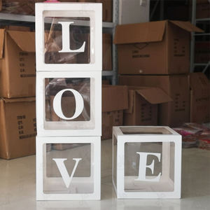 承诺婴儿字母气球盒婴儿淋浴派对装饰透明气球盒 - Product Image 3