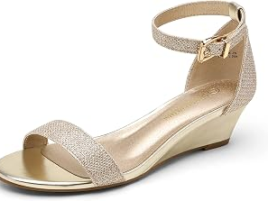 Sandales compensées à paillettes à bout ouvert avec bride de cheville et plateforme, à enfiler, pour femme, idéales pour la plage - Product Image 2