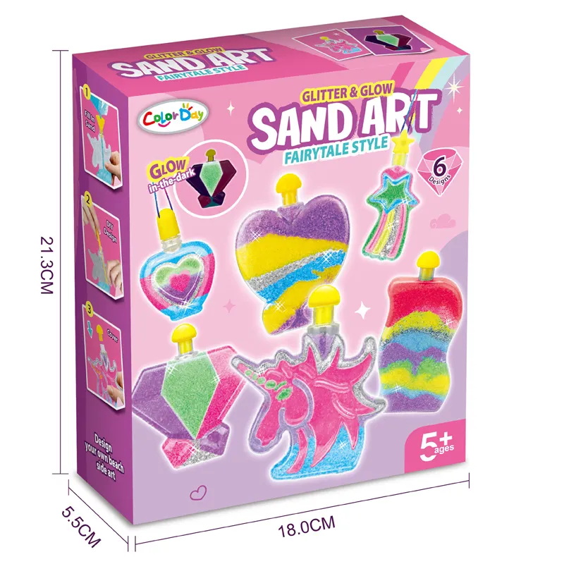 Tiktok kit seni pasir ajaib anak, set hadiah sempurna kerajinan aktivitas seni pasir ajaib DIY untuk anak laki-laki dan perempuan