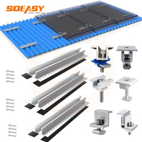 SOEASY Pemasangan Mudah 5KW 10KW 15KW Braket Pemasangan Rel Surya Aluminium Atap Logam Panel Surya Profil Aluminium Rel Mini