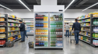 Congélateur vertical à deux portes, vitrine réfrigérée, congélateur profond, refroidisseur de boissons à température unique pour usage en supermarché