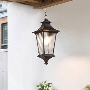 โคมไฟห้อยเพดาน LED สีดำ สไตล์มินิมอล ขายส่งจากโรงงาน ขั้ว E27 ใช้ไฟฟ้า/พลังงานแสงอาทิตย์ สำหรับภายนอกอาคาร ปรับความสว่างได้ รับประกัน 5 ปี - Product Image 6