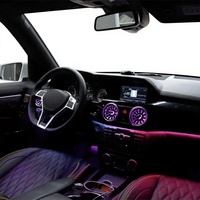 Kit d'éclairage ambiant intérieur de voiture 64 couleurs compatible avec Mercedes Benz GLK 2008-2014 12V, installation sans perçage, kit de mise à niveau LED
