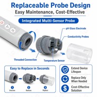 Testeur de qualité de l'eau numérique 7 en 1, type stylo, multiparamètres, pH, TDS, EC, salinité, ORP, étanche IP67, pour aquarium, hydroponie
