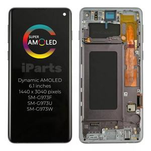 Display AMOLED di Ricambio IParts per SAMSUNG <span class=keywords><strong>Galaxy</strong></span> <span class=keywords><strong>S10</strong></span> SM-G973F G973U G973W, Schermo Touch con Cornice Originale - Product Image 2