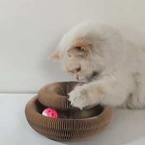 Juguetes interactivos artesanales, Material de papel corrugado, aplicación de gato, Círculo de diversión, tablero para rascar de gato de uno mismo - Product Image 2