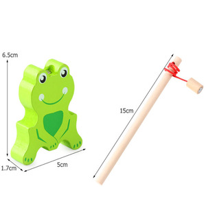 Gioco di Pesca <span class=keywords><strong>Montessori</strong></span> in Legno, Giocattoli Educativi, Set Popolare di Pesca con Rane in Legno - Product Image 6