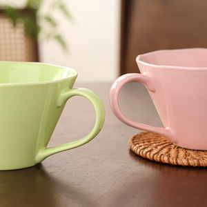 Ceramic Mugs <b>Pink</b> And Green Porcelain Modern Design Reusable For Office Home Coffee Tea <b>Gift</b> - Product Image 2