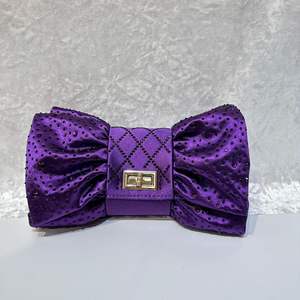 Elegant Pleated Bowknot Clutch <b>Small</b> Designer <b>Evening</b> <b>Bag</b> with Rhinestone Detailing - Product Image 6