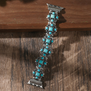 Correa de reloj inteligente con cuentas elásticas turquesa Bohemia, ajuste ajustable Universal para relojes, accesorio de moda con abalorios hechos a mano - Product Image 3