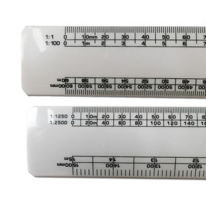 Hot bán phẳng hình bầu dục hình dạng nhựa quy mô Cai Trị 30cm L Vát cạnh 4 khác nhau quy mô thẳng kỹ sư đo lường cai trị tùy chỉnh - Product Image 1