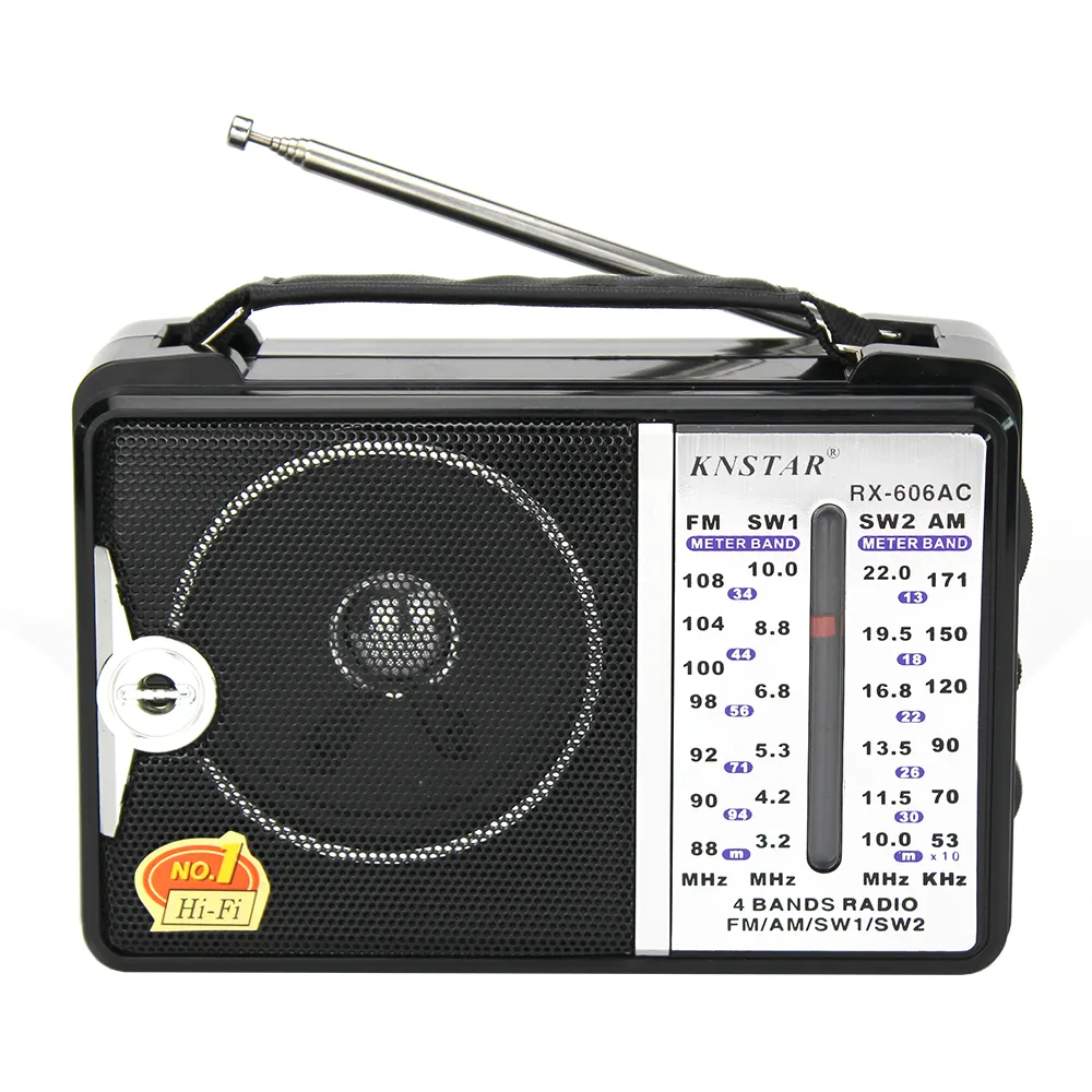 Terlaris Radio Rumah Portabel Fm Am Sw1 2 4 Band AC Charger Desktop Radio RX-606AC