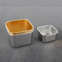 Mini bol de trempage carré de luxe personnalisé SUS 304 plat de service pour restaurant d'hôtel bol de trempage de salade de sauce durable en or