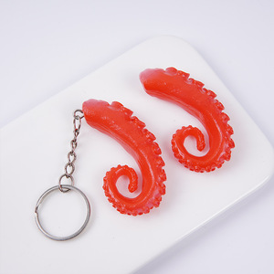Articles en liquidation : Porte-clés tentacules de calmar imitation fruits de mer, pendentifs amusants tentacules de pieuvre, pinces à cheveux DIY en forme d'aliments et - Product Image 5