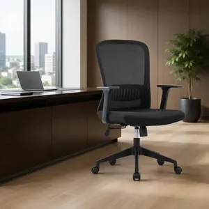 Chaise de bureau exécutive en maille à dossier haut, respirante, avec support lombaire, pivotante, pour visiteurs et conférences - Product Image 3