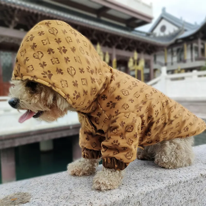 Dreamzoo-ropa de lujo para perros y mascotas, chaqueta de invierno a la moda, en ambos lados
