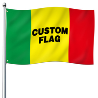 Impression numérique imperméable personnalisée, drapeau personnalisé bon marché pour tous les pays, impression de drapeau personnalisé à vendre, drapeau personnalisé 2x3, publicité sur drapeau personnalisé