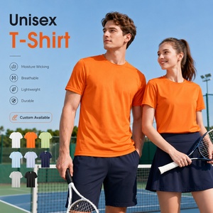 เสื้อยืดพิมพ์ลายโลโก้ตามสั่ง แบบยูนิเซ็กซ์ น้ำหนัก 180 กรัม ผ้าถัก แห้งเร็ว สวมใส่สบาย เหมาะสำหรับกีฬา  รับผลิตเสื้อทีมชายหญิง OEM - Product Image 1