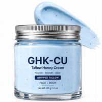 Crème au suif et au miel hydratante et raffermissante au peptide de cuivre GHK-Cu, à base de produits laitiers de bétail nourri à l'herbe, pour le soin du visage, marque privée OEM