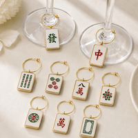 Breloques à vin personnalisées de style Mahjong, marqueurs de verres à vin, accessoires pour homme, design fabricant