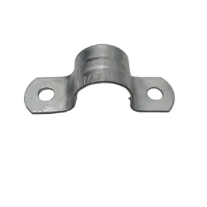 CONDUIT FITTINGS 1/2 in. EMT Strap Galvanized Steel Rigid Two Holes Strap Silver Listed