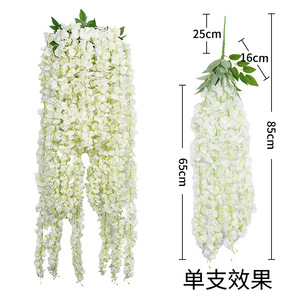 Fleurs artificielles de glycine en soie pour suspension au plafond, décoration intérieure de mariage et de Noël, plantes grimpantes pour aménagement de couloir - Product Image 5