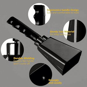 Custom LOGO Silk Screen Printing 10 Inch High Quality Rectangle Shape Sports Style Cheering <b>Bells</b> Noise Maker Iron Cow <b>Bell</b> - Product Image 5