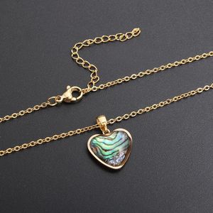 18K oro naturale Abalone conchiglia di pietra ciondolo collana Malachite onice turchese cuore/gocce d'acqua/geometria quadrata perline feste - Product Image 3