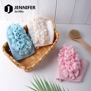 <span class=keywords><strong>JENNIFER</strong></span> Toalla exfoliante de baño de doble cara, potente para remover suciedad, para espalda y manos, juego de bolas de baño para adultos de doble uso - Product Image 2