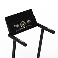 Tapis roulant à inclinaison automatique avec écran tactile LED, table d'ordinateur portable réversible avec capteur de fréquence cardiaque