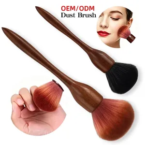 Pinceau de maquillage à couvrance totale, effet naturel brillant, longue tenue, pinceau à fond de teint frais, pinceau à poudre à tête ronde, pinceau à poussière pour ongles, en bois - Product Image 1