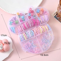 Lot de pinces et élastiques à cheveux coréens pour enfants, motifs dessin animé, simples, colorés et sans couture, accessoires capillaires pour bébés