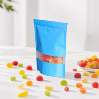 Sachets d'emballage alimentaire en aluminium colorés à fermeture éclair, avec fenêtre, pour céréales, snacks, bonbons gélifiés – Vente chaude