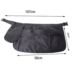 Multi Pocket <b>Half</b> Length <b>Apron</b> Black For Gardening Work Storage Waistband - Product Image 2