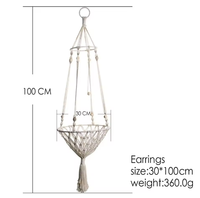 Cage pour animaux de compagnie en macramé bohème - Corde de coton faite à la main, couleur unie, lit suspendu moderne et tendance pour chats et petits chiens, amovible, lavable, carton