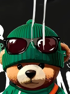 Felpa con Cappuccio Oversize da <span class=keywords><strong>Uomo</strong></span>, Manica Lunga, Design 3D con Orso Cartoon, in Fibra di Bambù, Asciugatura Rapida, Antivento, per l'Autunno - Product Image 4